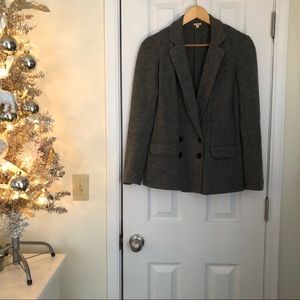 J Crew grey tweed flannel blazer